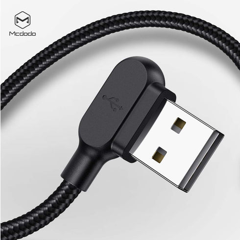 Micro USB 90 Degree Right Angle Elbow Design Game LED Nylon Braided Sync Charge Cable 6FT/1.8M