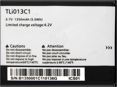 DDONG Battery TLi013C1 for TracFone Alcatel My Flip, Replacement Battery for Alcatel One Touch Go Flip Phone, 1350mAh