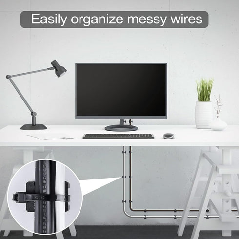 XHF 100 Pcs Cable Zip Tie Saddle Type Mounts Base, 100 Pcs 8" Cable Ties, 100 Pcs Tapping Screw, Black
