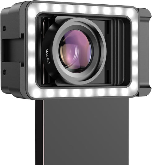 MIAO LAB 15X Phone Macro Lens with LED Fill Light, 15X Macro Lens +