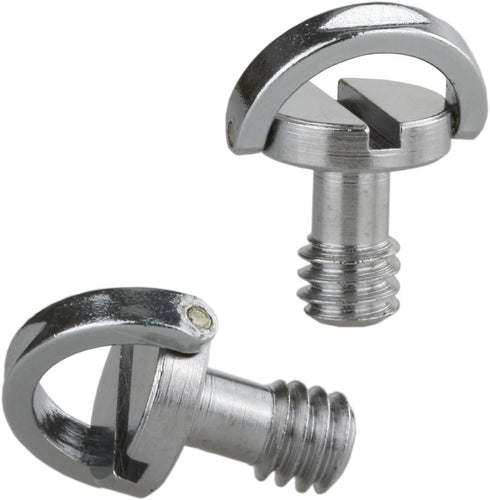 Haoge 1/4"-20 D-Ring Stainless Steel Mounting Fixing Screw for Quick Release Plate, Camera Tripod Monopod (Pack of 2)