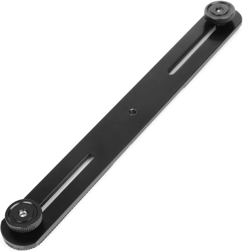 ChromLives 1/4'' Dual Camera Mount Flash Bracket Extension Bar, 10.6'' Tripod Mount for DSLR Camera LED Light Microphone