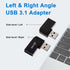 USB 3.0 90 Degree Left Right Angle USB-A Male to Female Adapter Extender Connector, USB Extension Adapter 2 Pcs for Laptops, Wall Chargers, Power Banks