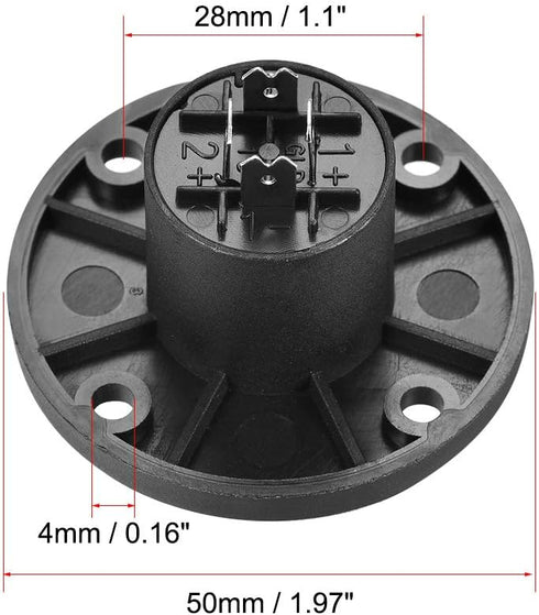 uxcell 4-Pin Speakons Panel Mount Connector,Audio Speaker Jack Twist Lock,Round Speaker Jack Plate with Metal Insert,2Pcs