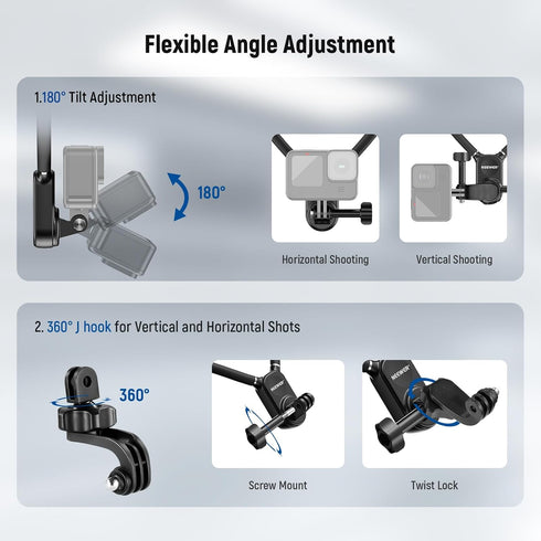 NEEWER Magnetic Neck Mount Holder with Phone Clip, Quick Release POV Action Camera Necklace Mount for GoPro Hero 12 11
