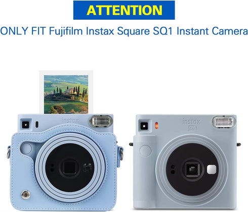 Rieibi Square SQ1 Case, Protective Case for Fujifilm Instax Square SQ1 Instant Camera, PU Leather Compact Cover with Adjustable Shoulder Strap