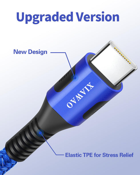 USB C Cable (10ft 6ft, 6-Pack), Type C Charger Fast Charging, USB A to USB C Cable Compatible with Samsung Galaxy S20 S10 S9 S8 Note 10 Note 9 Note 8 A20 A50 A51 A71 Moto G Stylus