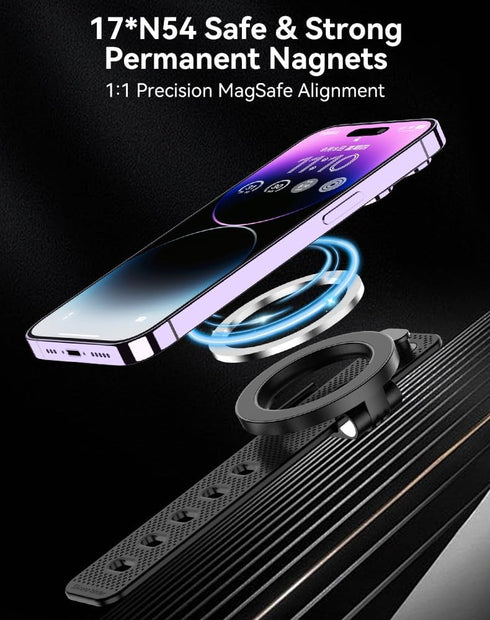 HoneTeek 17 N52 12-17 Magnetic Phone Holder for Stroller, Strong Magnetic Bar Phone Mount for Bike, Gym Treadmill