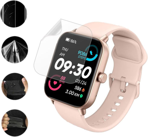 6 Pack Screen Protector for IDW13 / IDW15 / IDW19 Smart Watch, Full Coverage Clear TPU Film Compatible