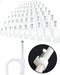100-Pack Mini Round Cable Clips for Computer Cable Management, Ethernet, Coaxial Cable & Extension Cords, Indoor/Outdoor