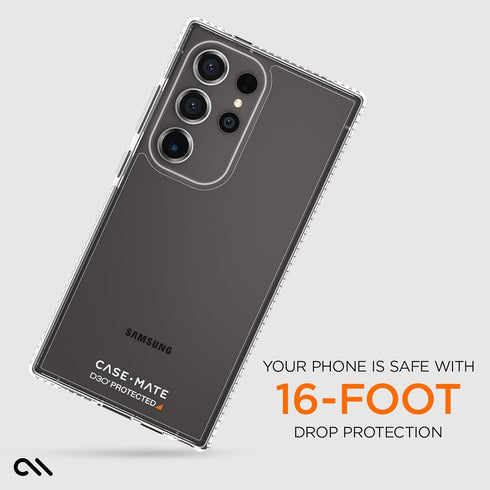 Case-Mate Tough Clear Case for Samsung Galaxy S24 Ultra, 16ft D3O Drop Protection, Wireless Charging