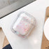 UnnFiko Bling Quicksand Case for AirPods 1/2, Cute Sparkle Liquid Protective Cover with Keychain (Silver Pink)