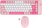 Keyboard and Mouse Combo for Windows, Bluetooth 2.4 GHz Receiver, 84 Keys QWERTY Layout, Adjustable DPI Mouse