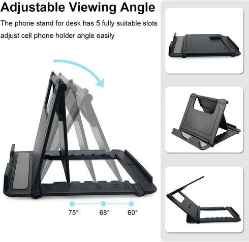 POQOD 2 Pack 15 14 13 12 11 8, Cell Phone Stand, Foldable Phone Holder for Desk Compatible with Phone Pro Xs Xs Max Xr