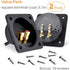 Kalevel 2pcs Speaker Box Terminal Cup Square 3.1in Push Spring Double Binding Post Connector Box with Screws