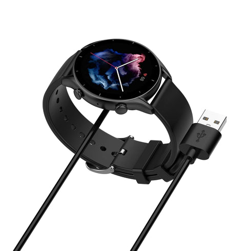 Replacement Charger for Amazfit Bip 5, 3.3ft USB Portable Magnetic Charging Cable for Smartwatch Accessories (Black &
