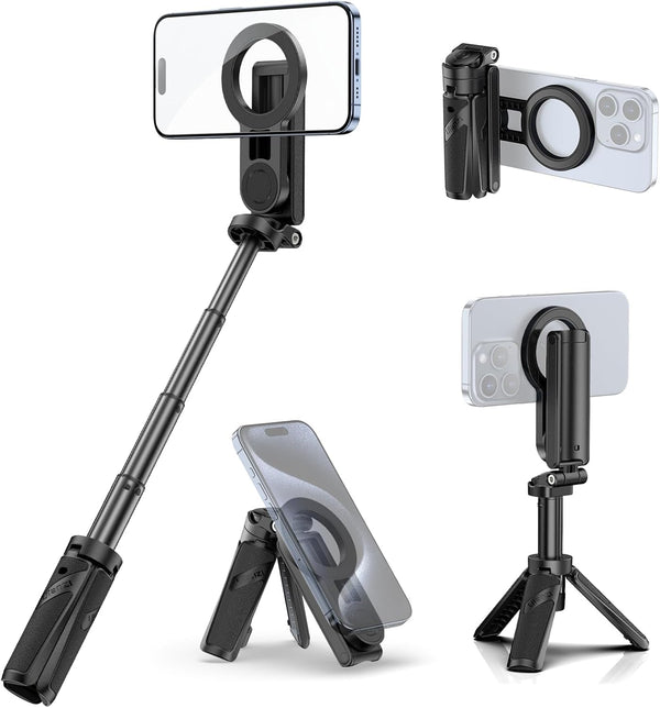 ULANZI JJ03 Magnetic Mini Tripod for Phone with Remote, 3-in-1 Pocket Selfie Stick