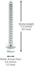 THE CIMPLE CO Pitch Pad Kit - Zinc - 6 Grade 5 Steel Lag Bolts and 3 Mastic Pads for Roof Antennas