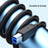 3.0 5Gbps 5Ft) Pocxwa USB Printer Cable, USB-A to B Male Cord Data Sync Compatible with Printers, Scanner, Docking