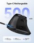 TECKNET 5.0/5.0+2.4G), 6 Ergonomic Mouse, Rechargeable Wireless Bluetooth Mouse (BT Vertical Mouse with Volume Knob