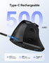TECKNET 5.0/5.0+2.4G), 6 Ergonomic Mouse, Rechargeable Wireless Bluetooth Mouse (BT Vertical Mouse with Volume Knob