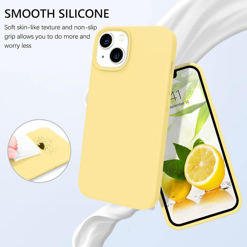 GUAGUA 13 6.1 Inch 13, Compatible with iPhone Case Liquid Silicone Soft Gel Rubber Slim Thin Microfiber Lining Cushion