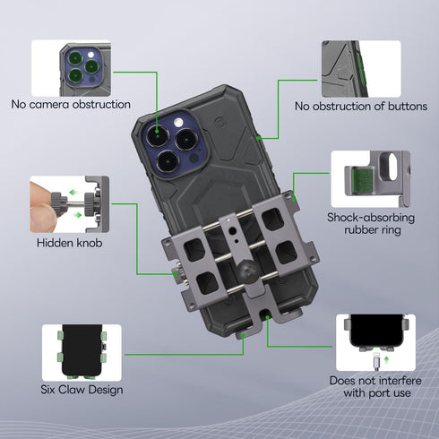 FANAUE CPC-09/17 Phone Mount - 17mm Ball for Garmin GPS Bracket & Motorcycle Bike Holder, Compatible 5.5-7"