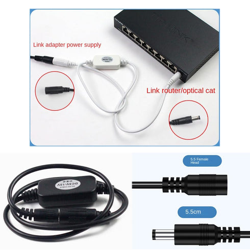 ThtRht 2 Pack 5.5mm 2.1mm Reset 24 Programmed Router Rebooter DC Cable with x Plug Wi-Fi Device Hrs Auto Reboot Refresh