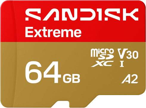 Sandisk 64GB Extreme microSD UHS-I Card - Up to 170MB/s Read Speed and