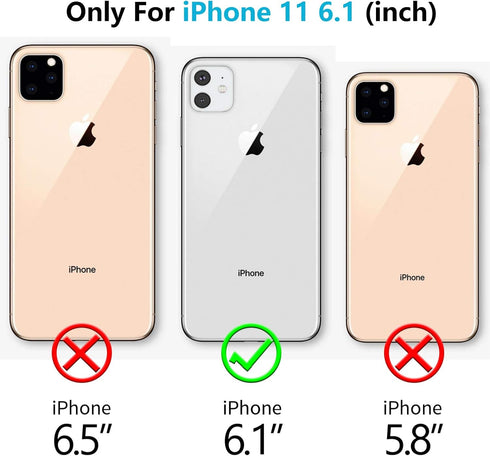 Compatible with iPhone 11 Black/Clear Waterproof Case, Full-Body Rugged Bumper with Built-in Screen Protector
