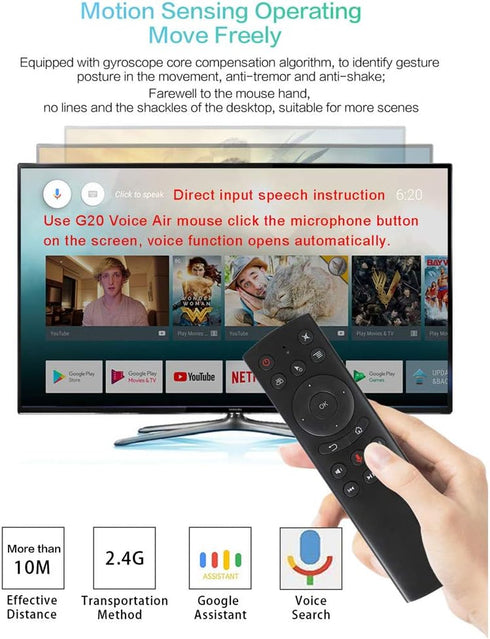 G20S Voice Remote Control, 2.4G Wireless Air Remote Mouse with IR Learning for Nvidia Shield, PC, Projector, Smart TV