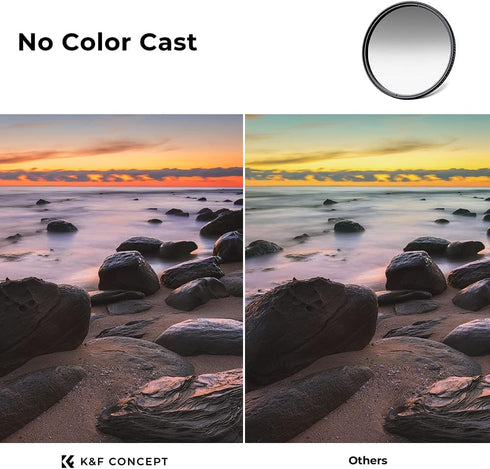 K&F Concept 52mm Soft GND8 (3 Stop) Lens Filter, Soft Graduated Neutral Density Filter with 28 Multi-Layer Coatings