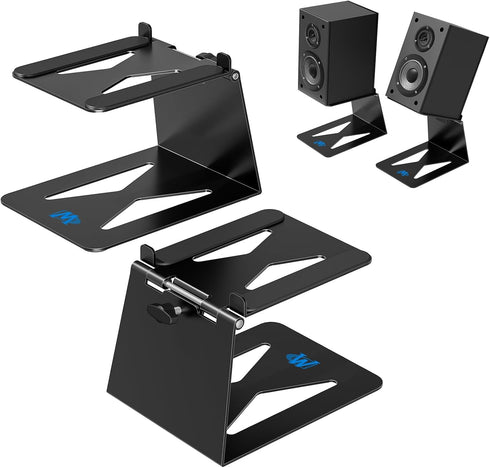 Mounting Dream Desktop Speaker Stand, Tilted Studio Monitor up to 15°, Set of 2 Bookshelf Speaker Stand