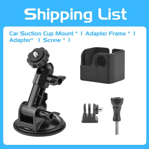 Suction Cup Mount for DJI Osmo Pocket 3, Action Camera Car Windshield Holder for GoPro Hero