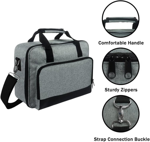 Projector Carrying Case with Accessories Pockets - Travel Bag, Storage Bag, Organizer, Carrier for Epson, BenQ,