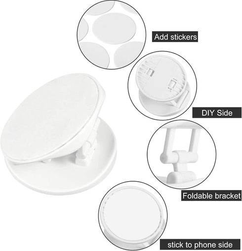 Weewooday 30 Phone Grip Holder - Double-Sided Sticker Expanding Stand Holder for Almost Phone Cases, White.