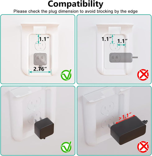 WALI Outlet Shelf Wall Holder, Bathroom Shelf up to 10lbs, Space Saving Organizer, 1 Pack, White