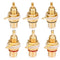 Gold Plated Female RCA Phono Panel Mount Chassis Socket Plug Jack Connector - (6 Pcs)