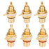 Gold Plated Female RCA Phono Panel Mount Chassis Socket Plug Jack Connector - (6 Pcs)