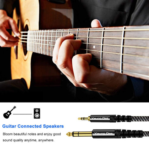 3.5mm to 6.35mm Stereo Audio Cable 3 ft, Yeung Qee 1/4 to 1/8 Audio Cable for iPod, Laptop, Home Theater