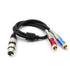 Tisino XLR to RCA Y-Cable, 6.6 feet, XLR Female to Dual RCA Adapter Y-Splitter for Unbalanced Stereo Audio