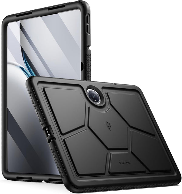 Poetic TurtleSkin Case for OnePlus Pad 2, 12.1 inch (2024), Heavy Duty Shockproof Rugged Silicone Cover, Black