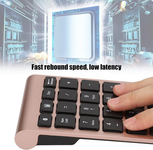 Sanpyl 22 Keys Numeric Keypad, Portable Mini Bluetooth Keyboard, Rechargeable Number Pad for Laptop Desktop PC (Rose