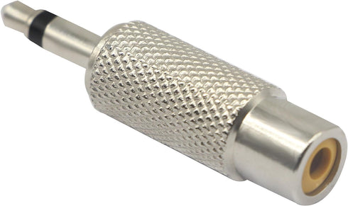 zdyCGTime RCA to 3.5MM Audio TS Adapter, 3.5mm 1/8" Mono Plug Male to RCA Female Jack Connector (Silver, 2 Packs)
