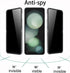 Samsung Galaxy Z Flip 5 2023: Inner Privacy Soft Film + Outer Anti-Blue Tempered Glass Mirror, Anti-Peeping Gradient.