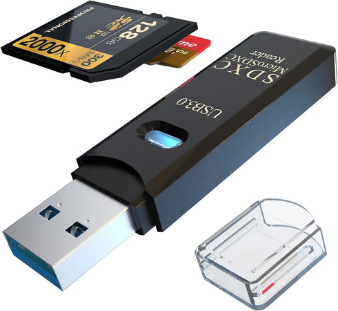 USB3.0 Micro SD Card Reader, 5Gbps 2-in-1 SD Card Reader to USB Adapter, Wansurs Memory Card Reader for Various Cards