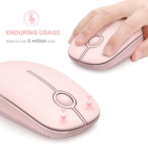 Unipows Wireless Mouse, 2.4G Slim Portable Computer Mouse with Nano Receiver, Less Noise Optical Mice for Notebook, PC,