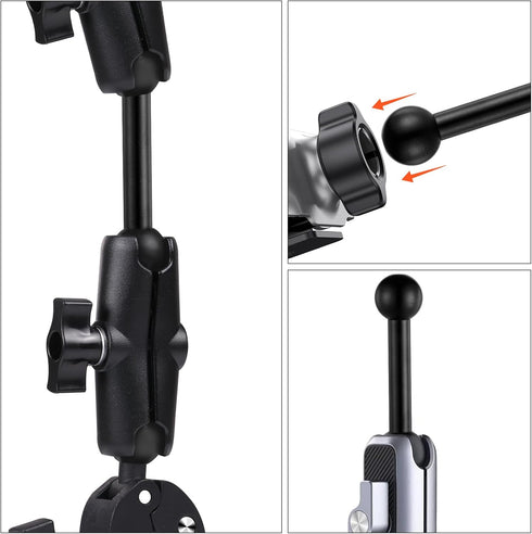 Qulkws 17mm 70mm Ball Adapter Balls Mounts Double Ball Extender for GPS Cell Phone Action Camera on Motocycle Vehicles