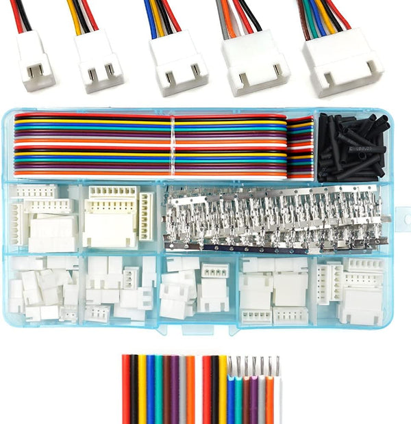 XH 2.54mm Connectors Socket Pin Header and Ribbon Cables Kit Compatible with JST-XH Connector