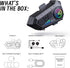 Motorcycle Helmet Bluetooth Headset, Outdoor Wireless Communication System with Noise Cancellation, IPX6 Waterproof,